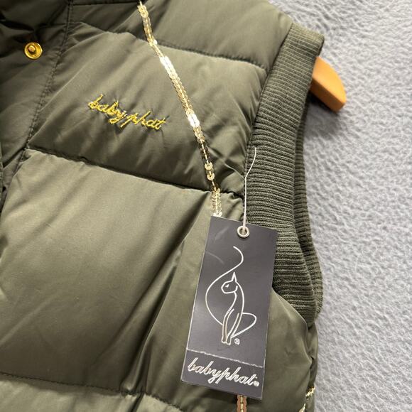 Vintage Baby Phat Jacket Puffer Vest Sequined Y2K Snap Up Womens Medium NOS NEW - Picture 4 of 15